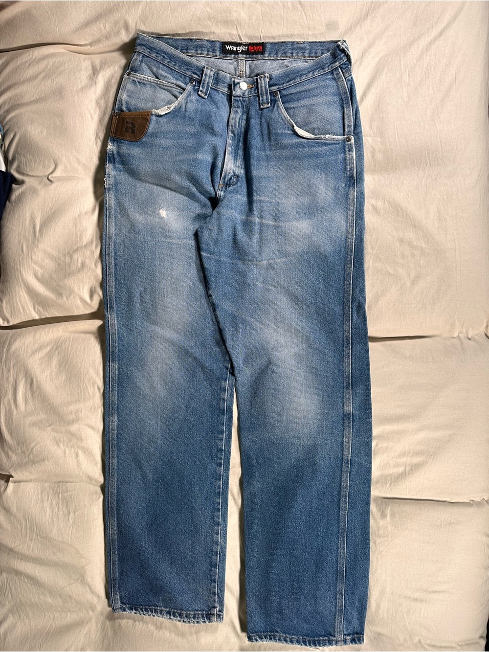 Wrangler Riggs Workwear Baggy Grunge Carpenter Jeans 33x33 Distressed Y2K Denim